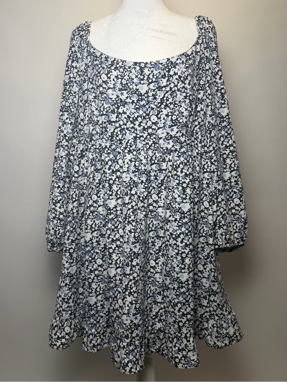 Abercrombie & Fitch Navy and White Floral A-Line Dress